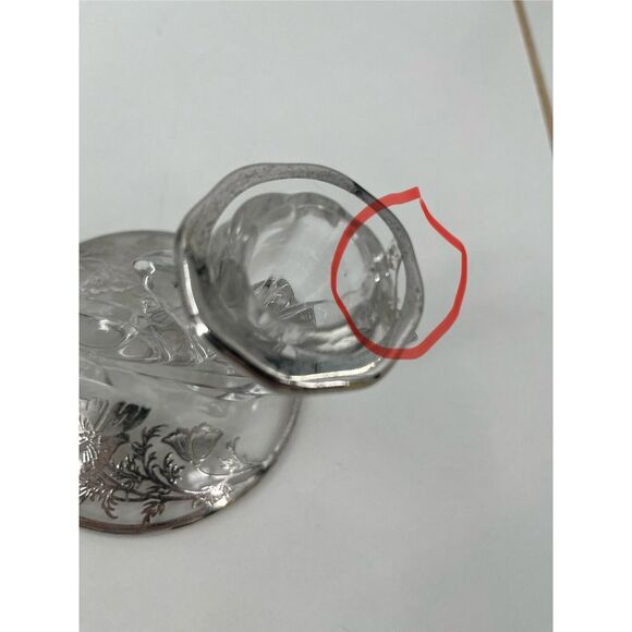 Vintage Set Of 2 Crystal Clear Glass Baroque Candle Holder Single Light Silver‎ - Picture 11 of 11